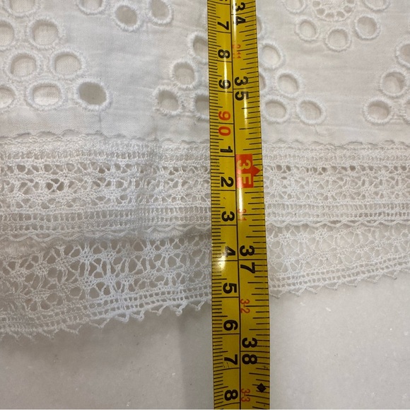 RALPH LAUREN Women’s White Cotton Floral Eyelet Dress Long Sleeve Sz 12 Lined - Picture 11 of 13